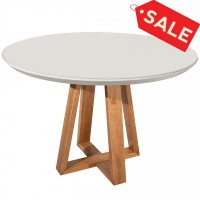 Manhattan Comfort 1018551 Duffy 45.27 Modern Round Dining Table with Space for 4 in Off White